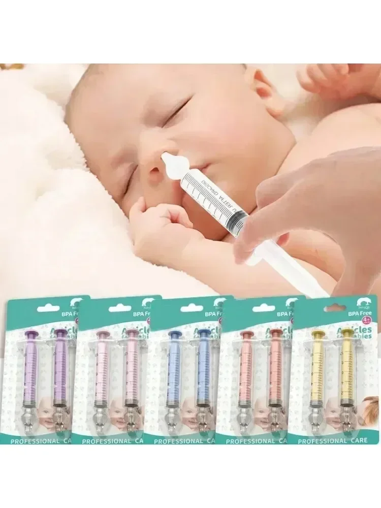Seringa para aspirador nasal de bebê, tubo de agulha, limpador de nariz de bebê, rinite, lavadora