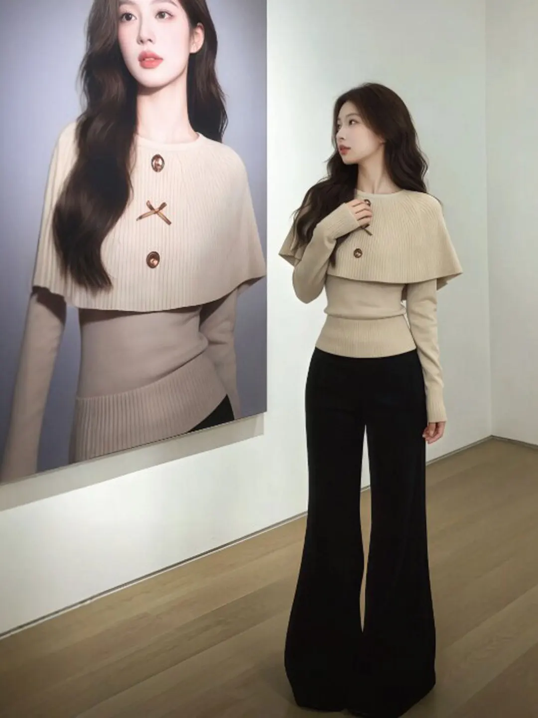 

Retro Ladylike Style Knitted Sweater Coat Slim Fit Fashionable Spring 2026 Women's Citywalk Travel Casual Party Date Wear