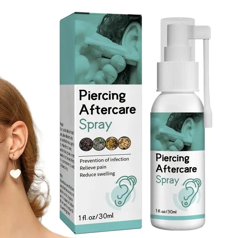 30ml Piercing Aftercare Mist Ears Soothing Fine Mist Spray Aftercare Fluid Gentle Piercing Cleaner For Home Beauty Salon