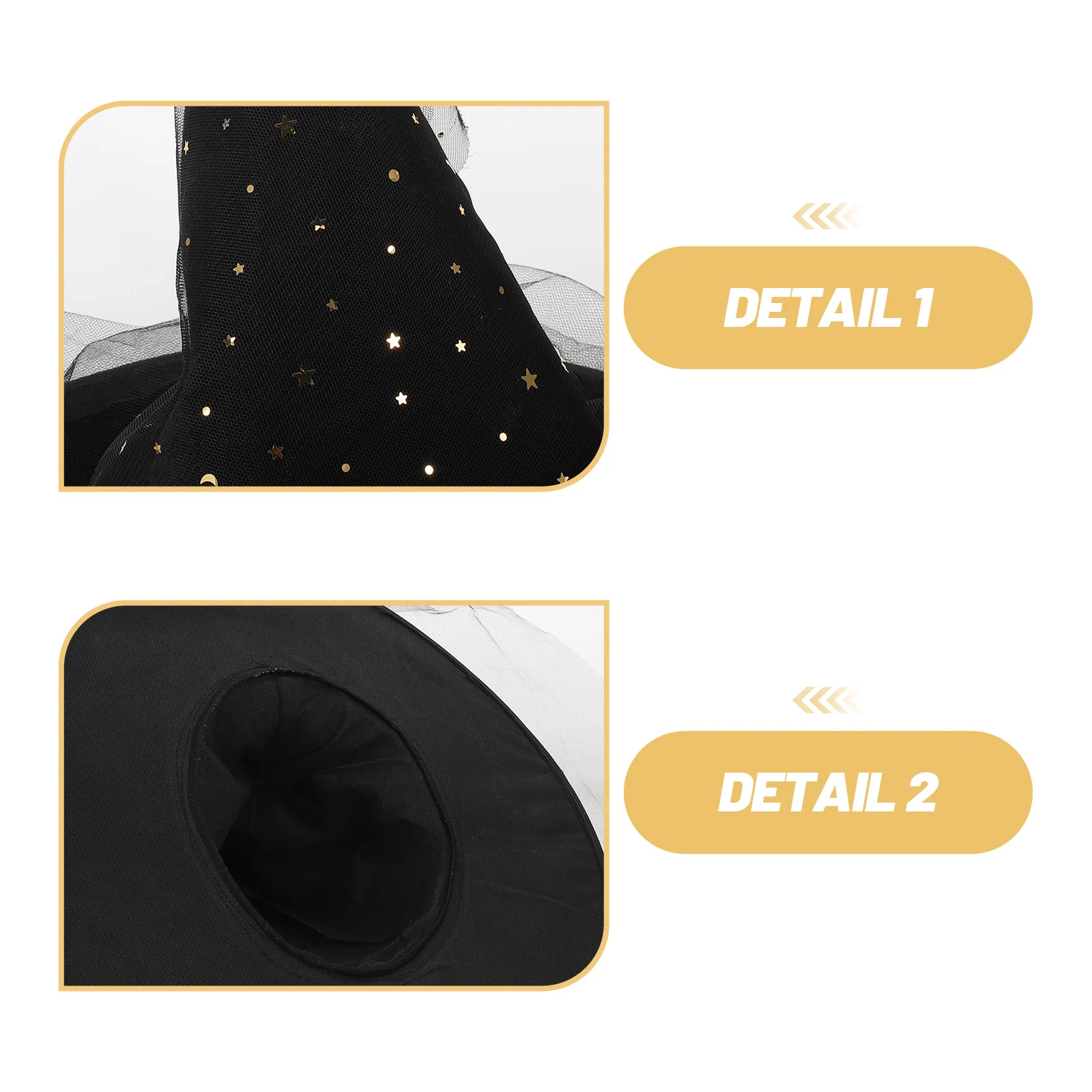 หมวกวิเศษตาข่ายขนาดใหญ่สำหรับผู้ใหญ่ ปีกกว้าง ปลายแหลม สำหรับคอสเพลย์ งานปาร์ตี้ฮาโลวีน ของตกแต่ง ถ่ายรูป อุปกรณ์ประกอบชุดแฟนซี