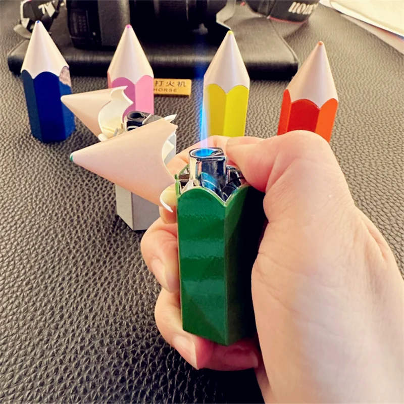 

New Creative Pencil Head Lighter, Spray Microwave, Direct Impact Windproof Pencil Lighter, Smoking Accessories Gadgets for Men
