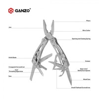 Ganzo G202 G202B Multi pliers 24 Tools in One Hand Tool Set Screwdriver Kit Portable Folding Knife Multi-Tool