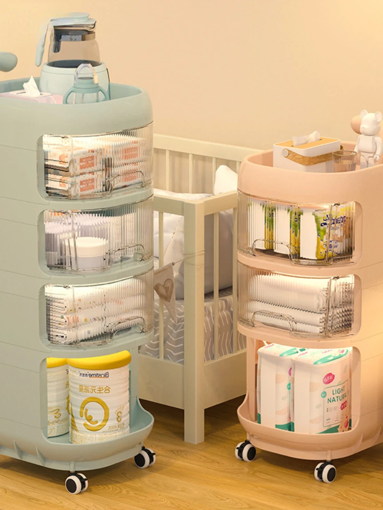 Baby products rack whale trolley landing multilayer creative bedside mobile snacks storage storage rack pp