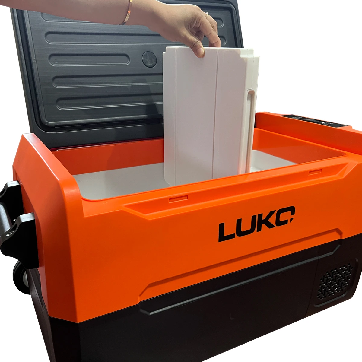 

45L DC 12V/24V AC 100V-240V Portable Compressor Refrigerator Freezer Car Fridge for Camping Boat With Wheels
