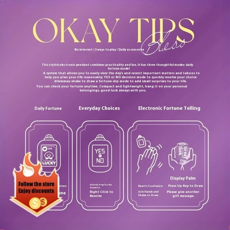 POPSUNDAY 브로케이드 가방 펜던트 인기 일요일 OK 부적 사이버 운세 형이상학 행운의 부적 마스터 오케이 포춘 선물