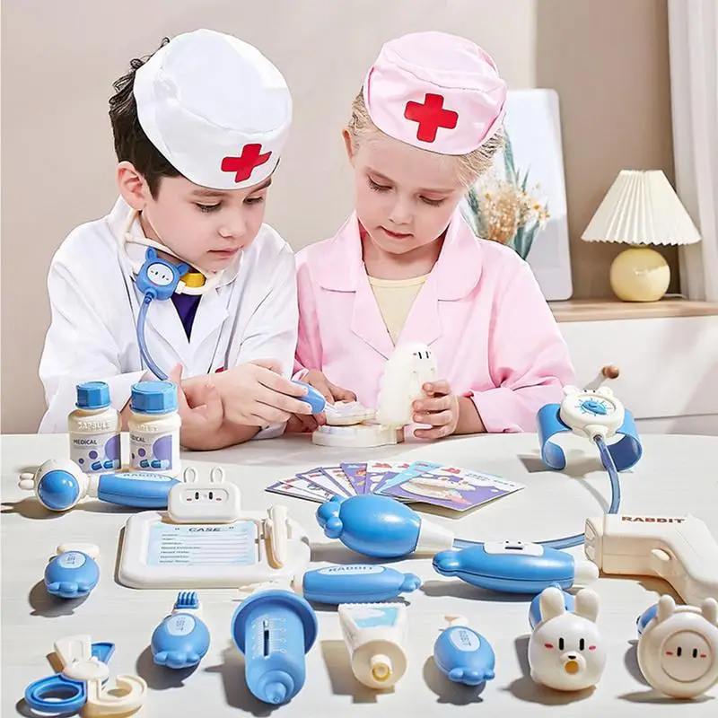 Jogar conjunto médico para crianças médico brinquedos educativos kit médico enfermeira ferramentas saco brinquedos multifuncional ferramenta médica para crianças presente