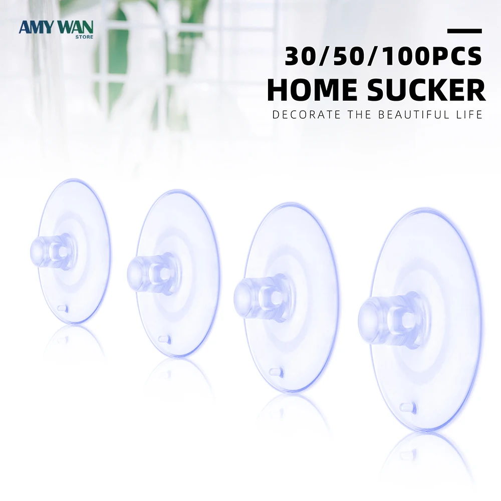 30/50/100pcs Sucker Suction Cups Mushroom Head Strong Vacuum Suckers Hooks Hanger For Window Deco Home Wedding Car 25/30/35/40MM