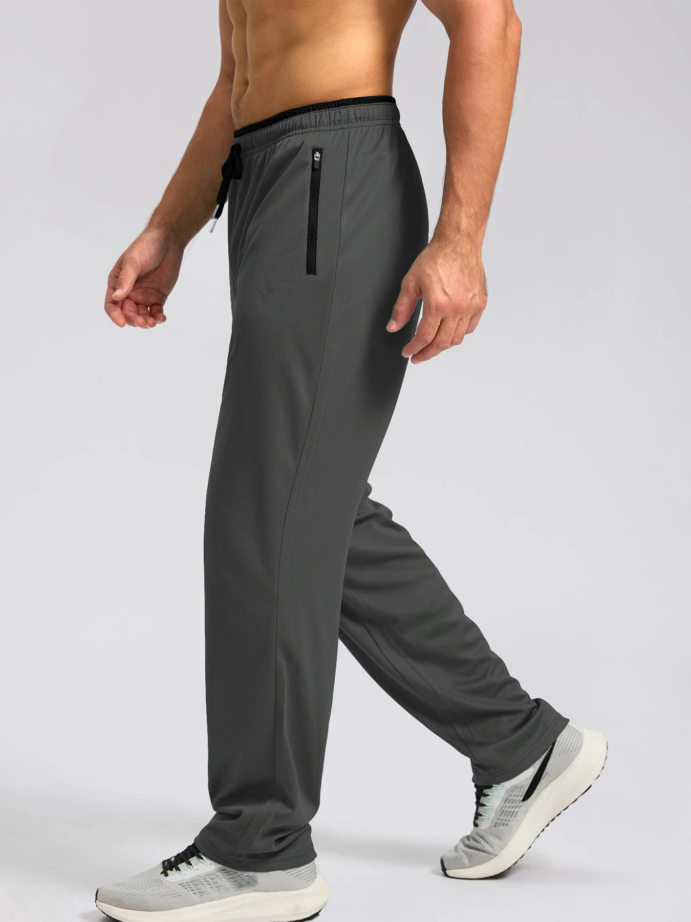 TACVASEN Schnell trocknende Outdoor-Hose für Herren, gerades Bein, elastische Taille, Fitness, Laufen, Wandern, Yoga, Joggen, Jogginghose – Detail 6