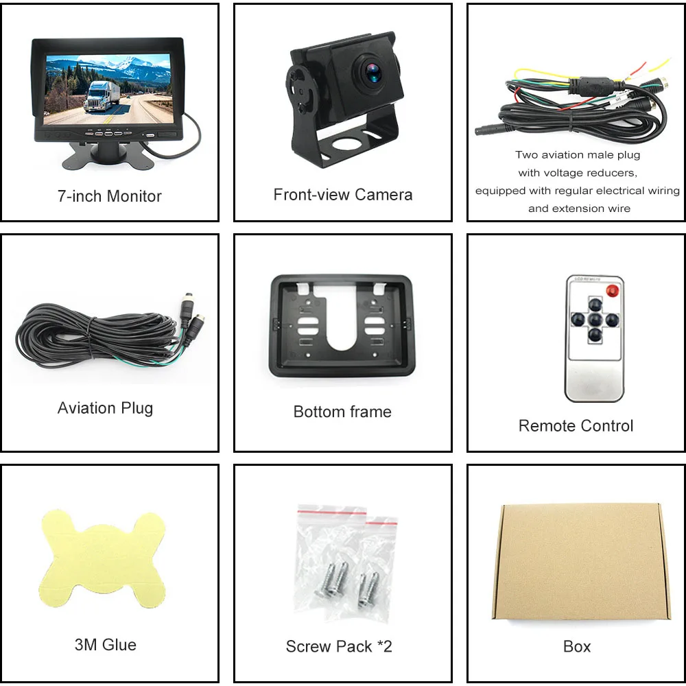 بوصة 2 قناة AHD إشارة المدخلات سيارة شاشات كريستال بلورية مراقبة الأمن DVR IPS 2 سبليت شاشة مسجل قيادة للرافعة الشوكية/الشاحنات