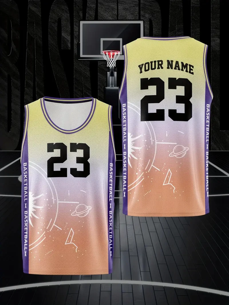 

Customize basketball jerseys tank tops man Quick drying indoor sports sleeveless T-shirt DIY jerseys 3D Sportswear Training Vest
