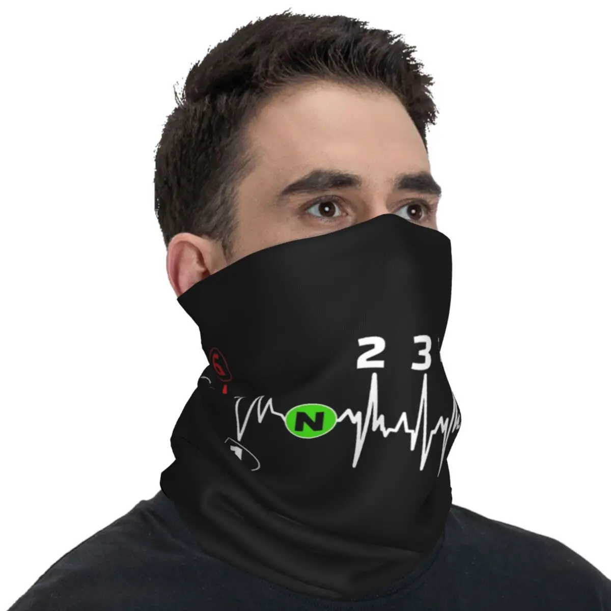 Motorbike Heartbeat Bandana 1n23456 Fashion Punk Balaclava Spring Running Travel Windproof Cycling Mask Breathable Tactical Mask