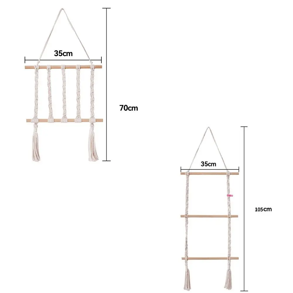 Bohemian Style Cotton Rope Decorative Shelf Handmade Creative Storage Rack Wall Mounted Exquisite Woven Tapestry Children's Room