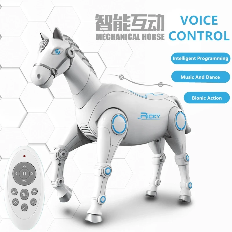 NEW Smart Touch Sensing Remote Control Horse 2.4G Voice Interaction Smart Programing Bionic Walking Dancing RC Animal Horse Toy