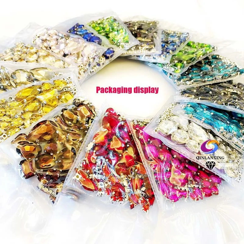 68Pcs Mix Kristall Splitter Klaue Einstellung Strass Nähen Kleiden Für Handarbeit Stein DIY Nähen Auf Hochzeit Kleid Schuhe Taschen – Detail 1