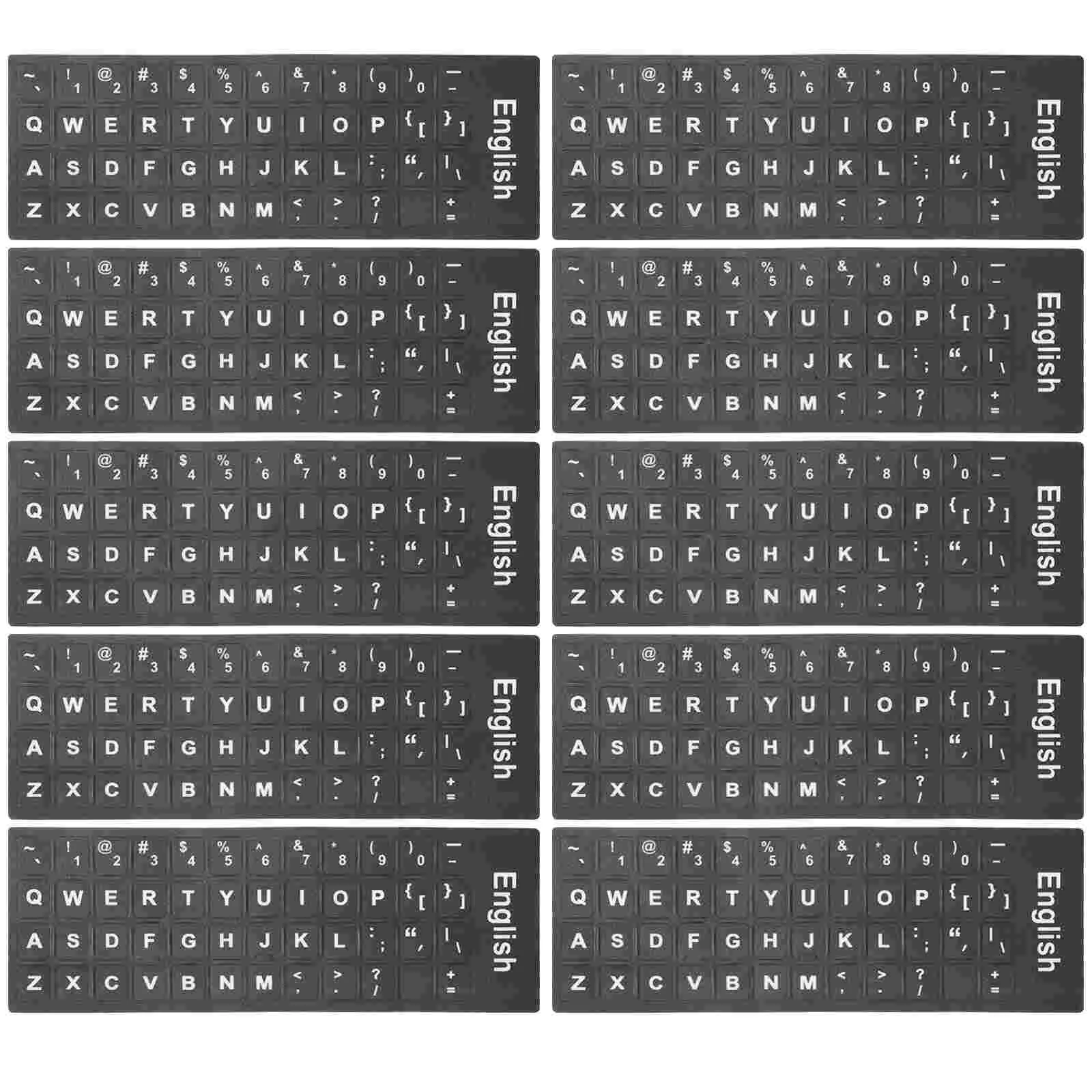 

10 Sheets Keyboard Stickers Laptop Language 65% Percent Letter Decals Universal English for Computer Keyboards