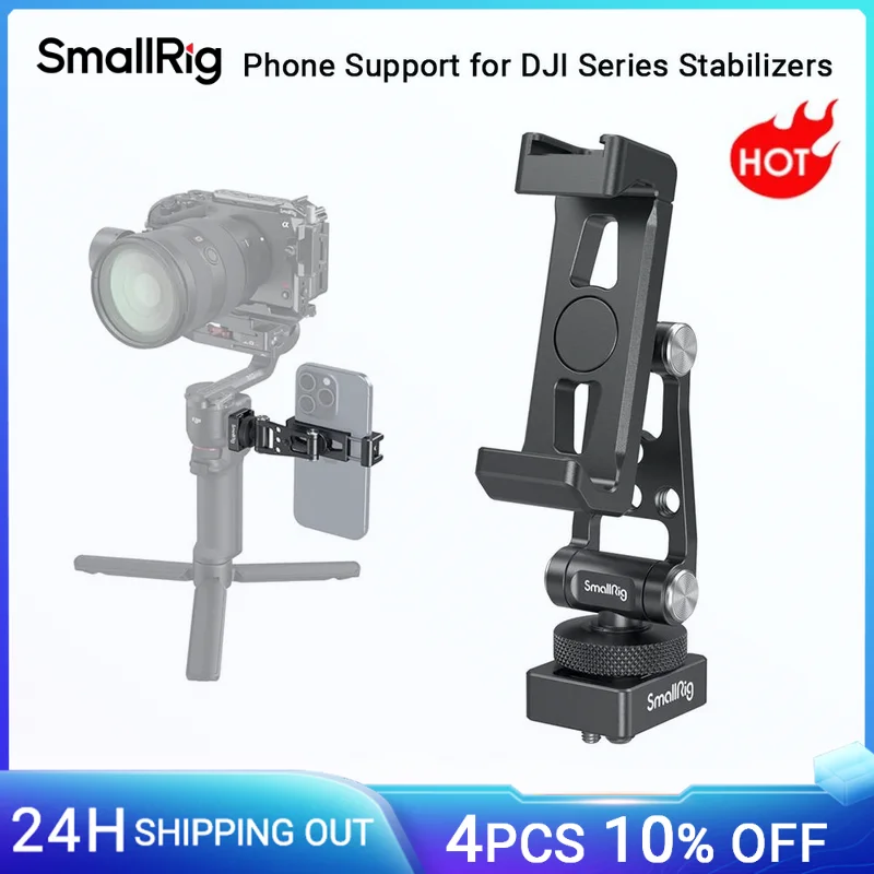 SmallRig Phone Support for DJI Series Stabilizers Free Adjustment Phone Mount Adapter for DJI RS3/RS 3 Pro/RS 3 Mini/RS 4Pro/RS4