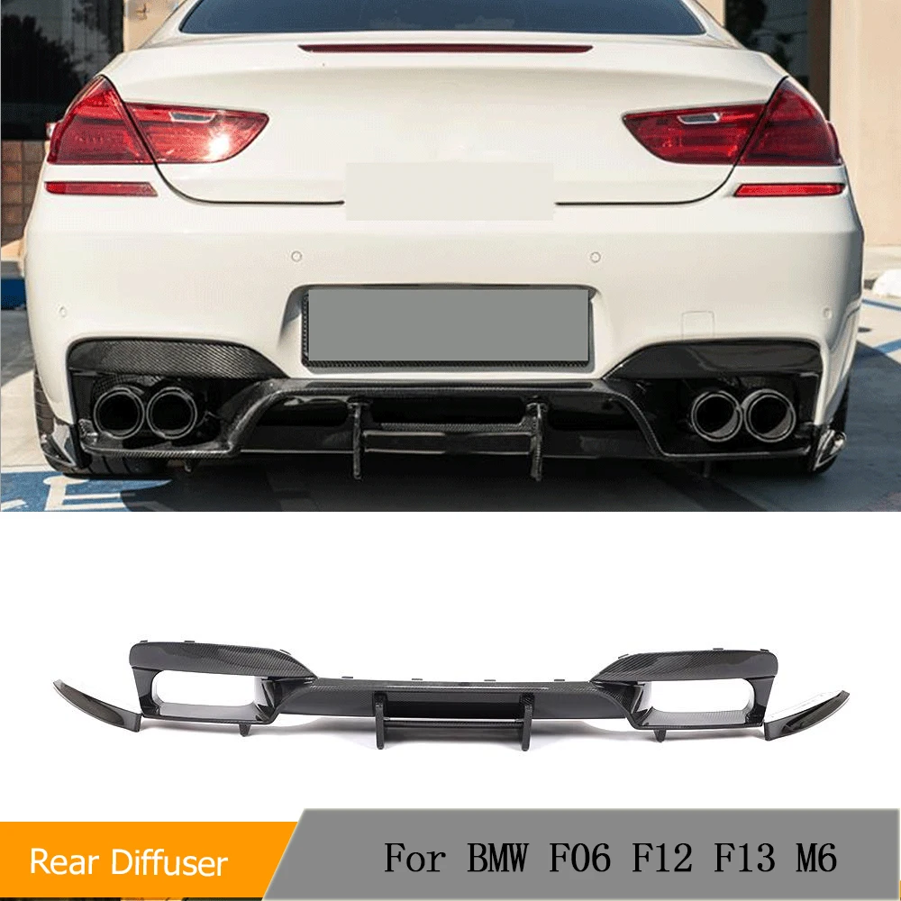 Forged Rear Bumper Diffuser Lip Splitters for BMW 6 Series F06 F12 F13 M6 2013-2019 Car Guard Plate Spoiler Carbon Fiber/FRP