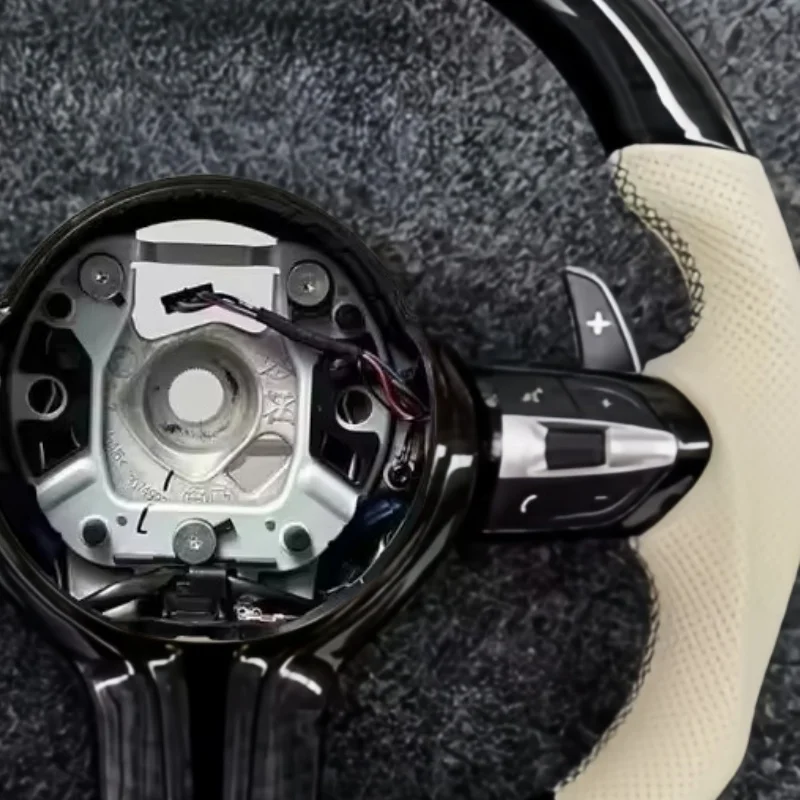 Car Steering Wheel Carbon Fiber Leather For BMW F32 F30 340i F10 535i F32 F20 F36 F22 M4 F82 X5 F15 F80 M3 F11 F31 Accessories view 2