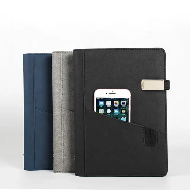 PopularCustom Phone Holder A5classic Notebook 80gsm 100 Pages Usb 8g Power Bank 4000 6000 8000mah Fabric Cover Material PU Leath