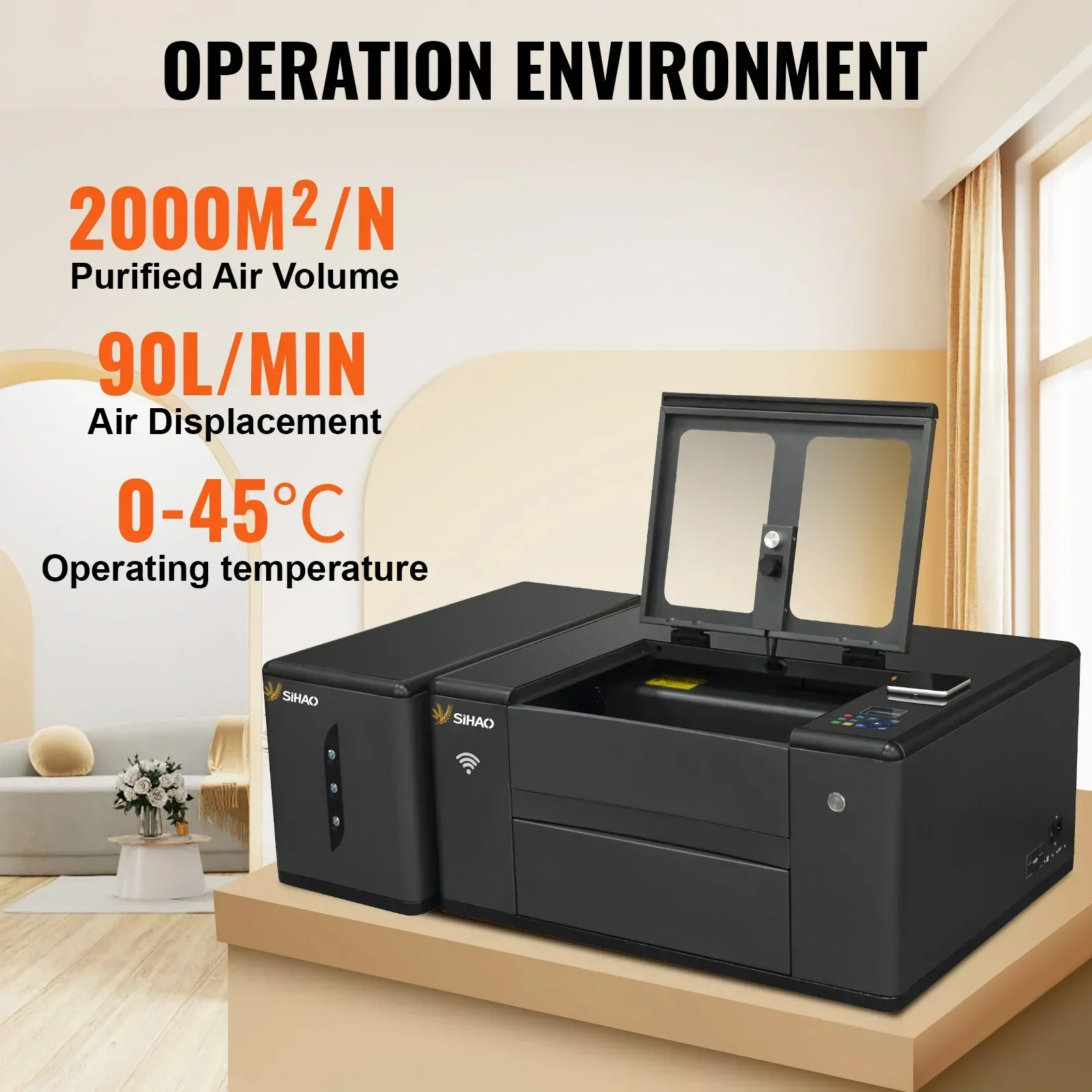 SIHAO3020G 3D RF 30W/40W Laser Engraver with 4-Axis 300x200mm Autofocus & WiFi Control - 220V for Metal/Wood Engraving & Milling