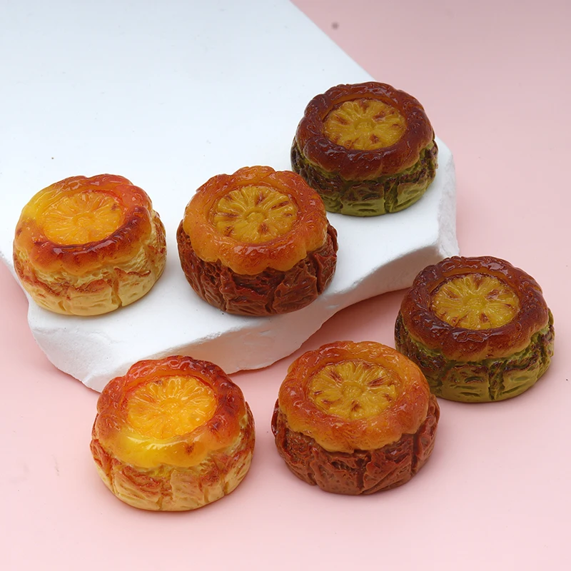 6/60pcs Simulated Decor Food Play Orange Slice Cheese Cake DIY Phone Case Hair Accessory Shoe Figurine Keychain Pendant