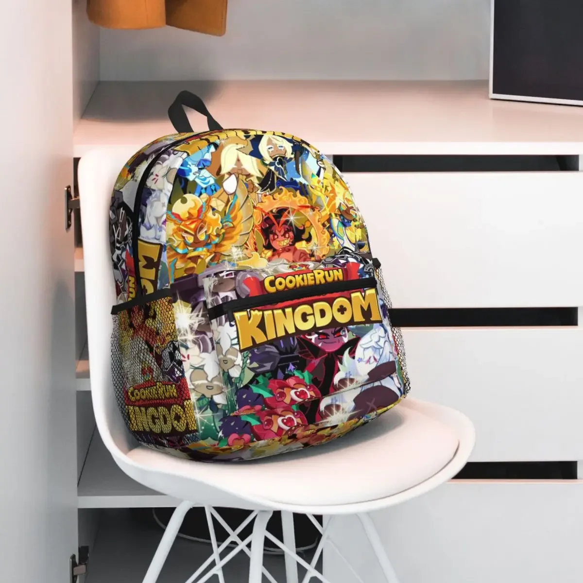 Shadow Milk Plush Cookie Run Kingdom Student Backpack School Bag Hiking Travel Daypack for Boys Girls Bookbag Shoulder Bags