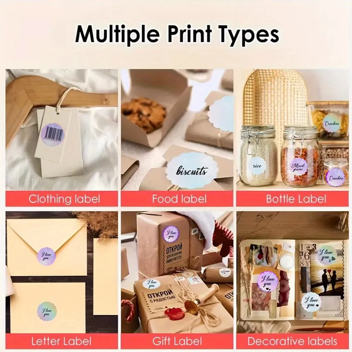 ملصقات متدرجة باستيل عيد الميلاد مقاس 1.96 بوصة مستديرة - ملصقات حرارية مقاومة للماء لطابعات Phomemo، وهدايا الهالوين، وعلامات الباركود #6