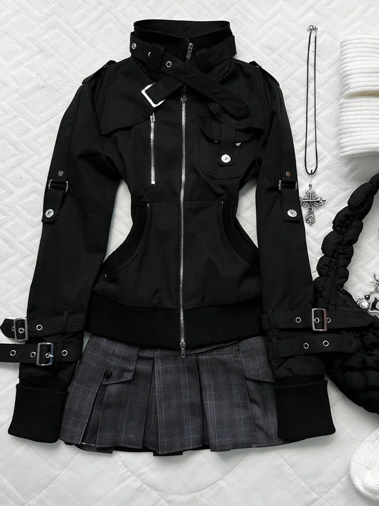 

Готический жакет-рубашка в стиле розы, оригинальный, ультратонкий, модный, в корейском стиле, женская осенняя верхняя одежда, универсальный, повседневный...