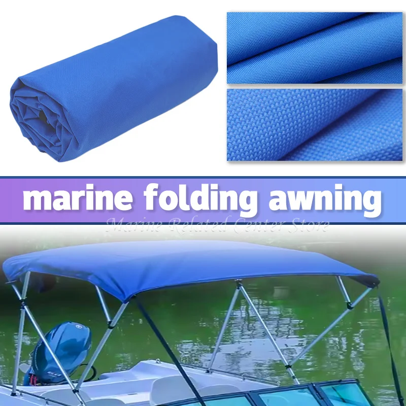 Boat Bimini Top NO Stand 600D Polyester Canopy Waterproof&Sun Shade Awning Canopy Fit for Boat Yacht Red Blue Boat Accessories
