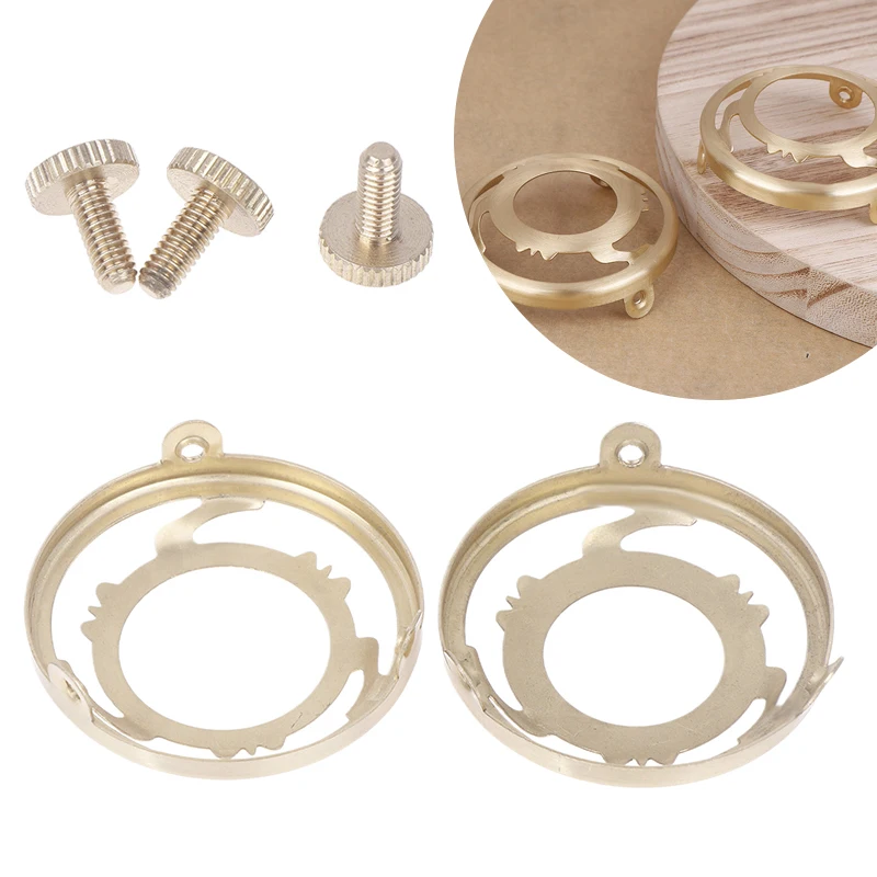 

1pc Light Socket Brass Three Holes Ring E27 E14 Screw Lampshade Fixed Ring Holder Shade And Socket Connecter