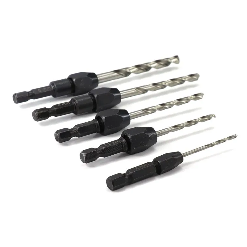 New Hexagonal Handle High-Speed Steel Fried Dough Twists Drill Quick Change Handle (23.24 56) 5-Piece Countersunk Drill