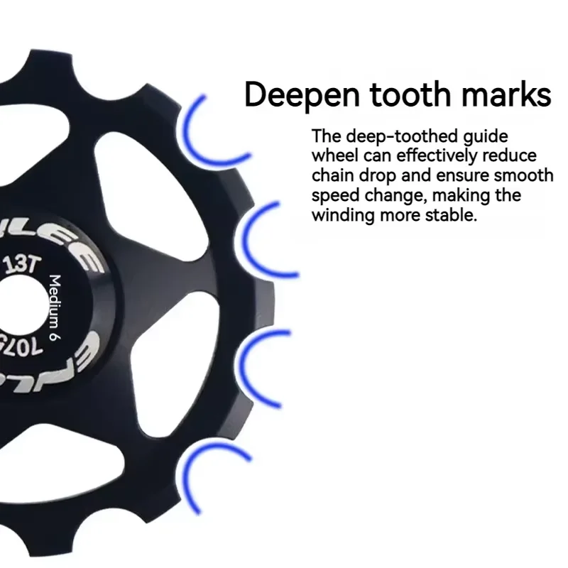 Five Colours Bike Aluminum Alloy Guide Wheel Pulley Rear Derailleur 11T 13T Guide MTB Ceramic Bearing Jockey Wheel For 4/5/6MM