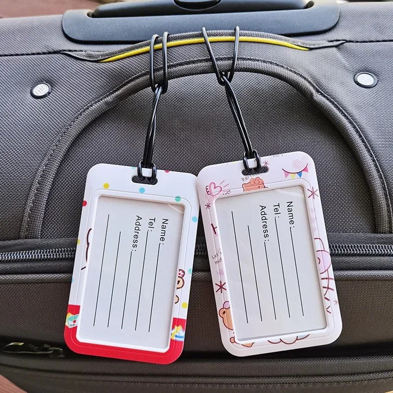 1PC Snoopy Portable Luggage Tag Cute Suitcase Identifier Label Baggage Board Bag Tag Name ID Address Holder Travel Passport Card