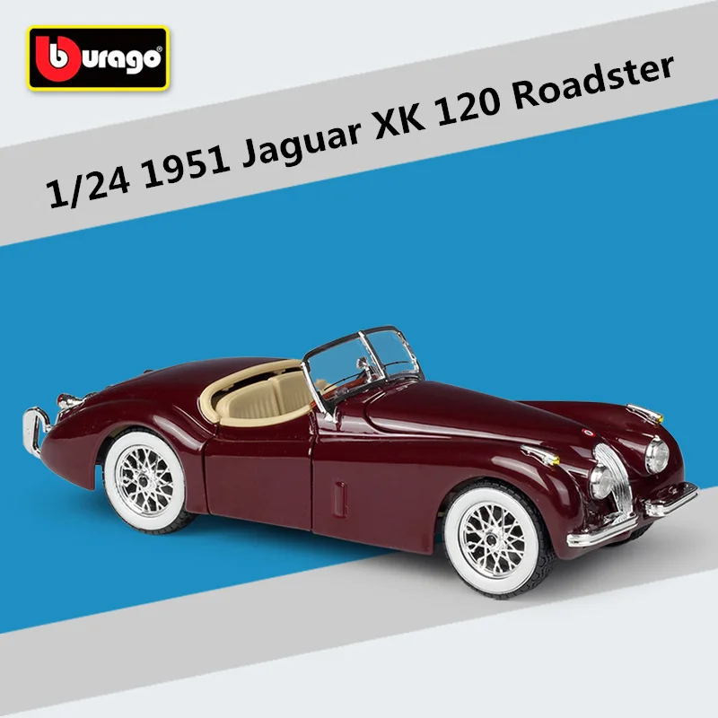 Bburago 1:24 1951 Jaguar XK120 Roadster Alloy Classic Car Model Diecast Metal Toy Retro Car Vehicles Model Simulation Kids Gifts