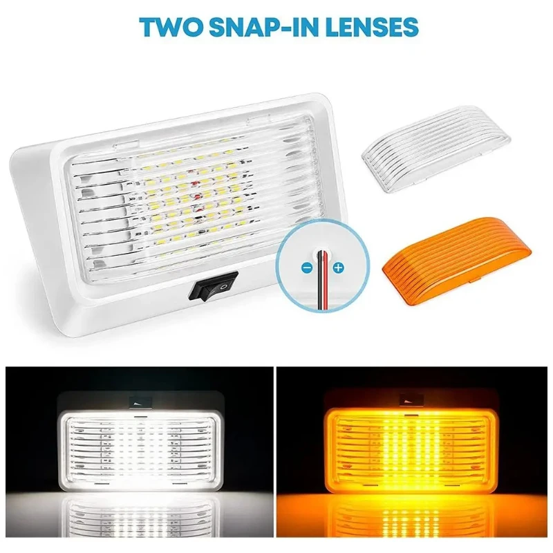12V RV LED Awning Porch Light Waterproof Motorhome Caravan Van Camper Trailer Wall Lamps Light  White/warm for RV Truck Boat