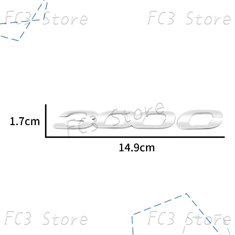 3D Chrome Metal 300C Logo Emblem Rear Trunk Decal Sticker For Chrysler 300C 200 300 Cruiser Voyager Sebring Accessories view 6