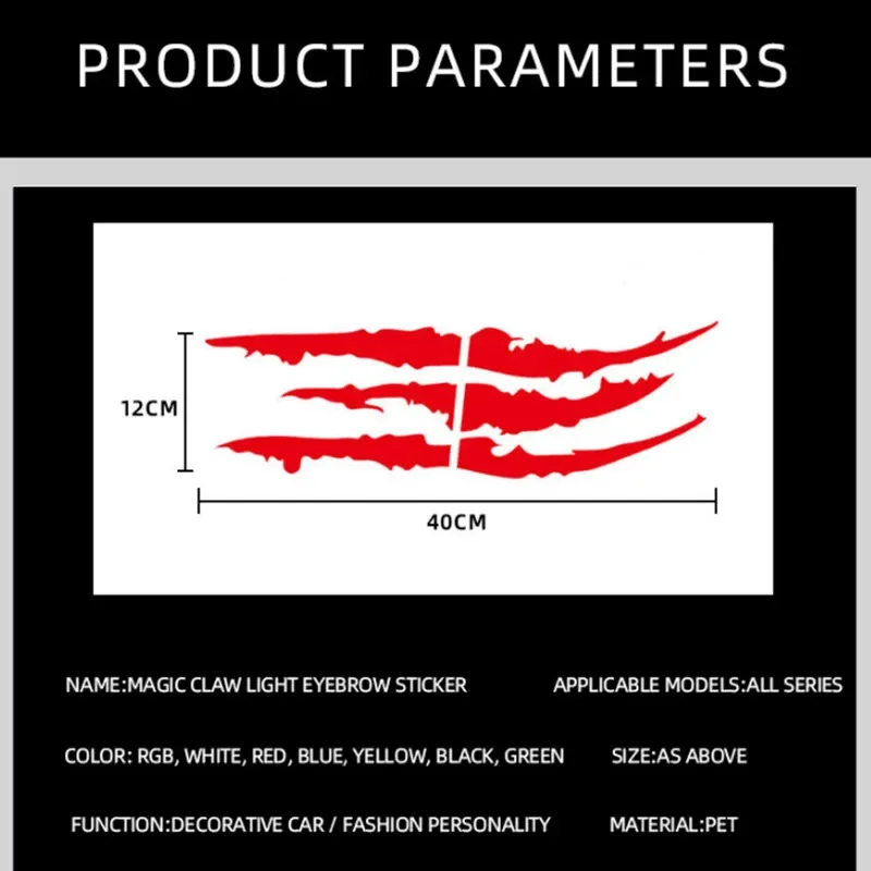 Personalità Adesivo per auto moto Universal Monster Claw Striscia graffiata Decal Marker Riflettente Impermeabile Decorazione moto Ac