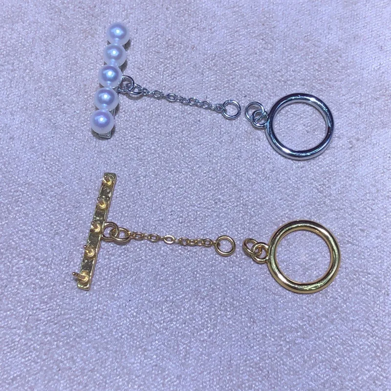 Wholesale DIY S925 Sterling Silver Clasp Necklace Bracelet Clasp Hook Accessories for 4.5-5mm Pearls 5pcs/lot