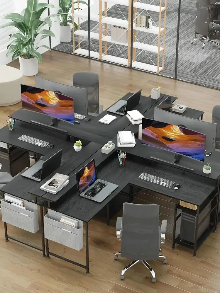 Modern 2-in-1 converteerbaar L-bureau, 140/230 cm, ergonomische monitorbladen, Power Hub, speeltafel - afbeelding 2