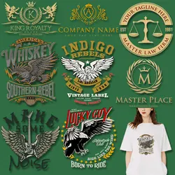 Master Place Your Company Slogan Make Some Noise Lucky Guy Eagle Iron-on Stickers for Clothes Easy to Use Diy Craft