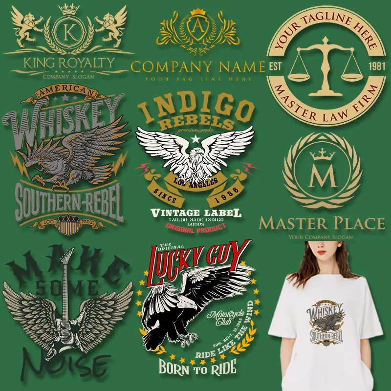 Master Place Your Company Slogan Make Some Noise Lucky Guy Eagle Iron-on Stickers for Clothes Easy to Use Diy Craft
