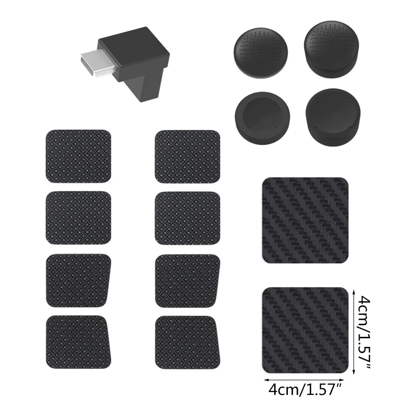 스팀 데크 트랙 패드 스티커, 스팀 데크 콘솔 용 커넥터가 있는 실리콘 썸 스틱 방진 보호 세트