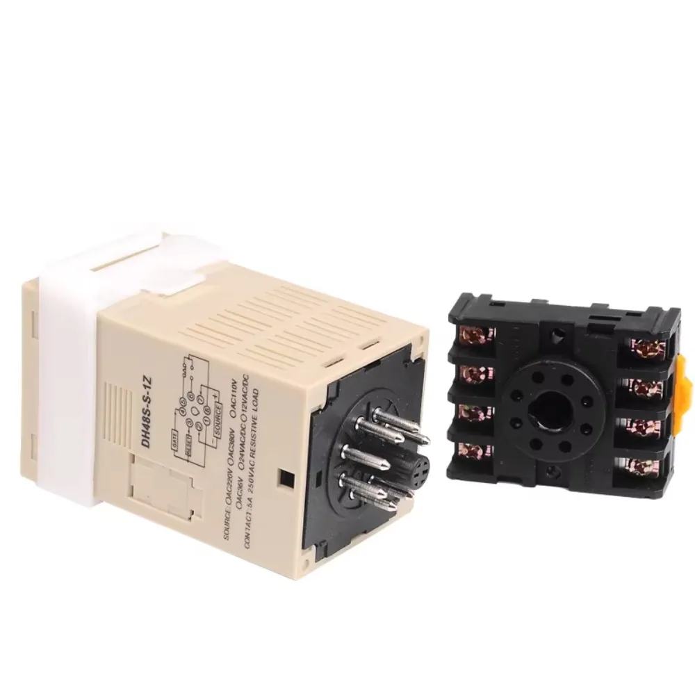 Temporizador  ciclo  encendido y apagado  DH48S-S, relé  tiempo Digital  8 pines con Base  enchufe DH48S AC 220V 110V DC 24V 12V