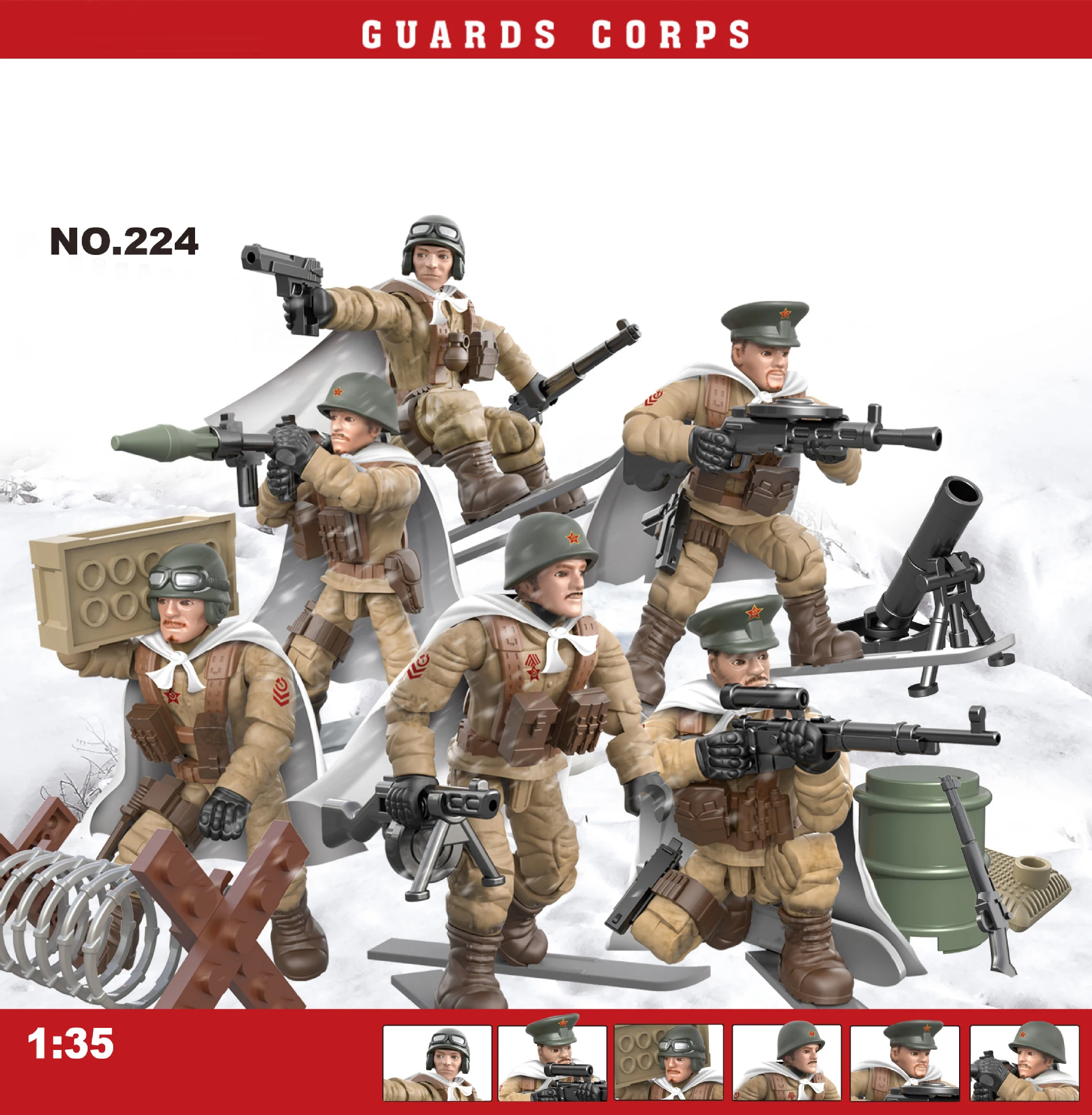 Ww2 Military Soviet Union Troops Batisbrick Mega Building Block World War Army Forces Action Figures Weapon Brick Toy for Gifts