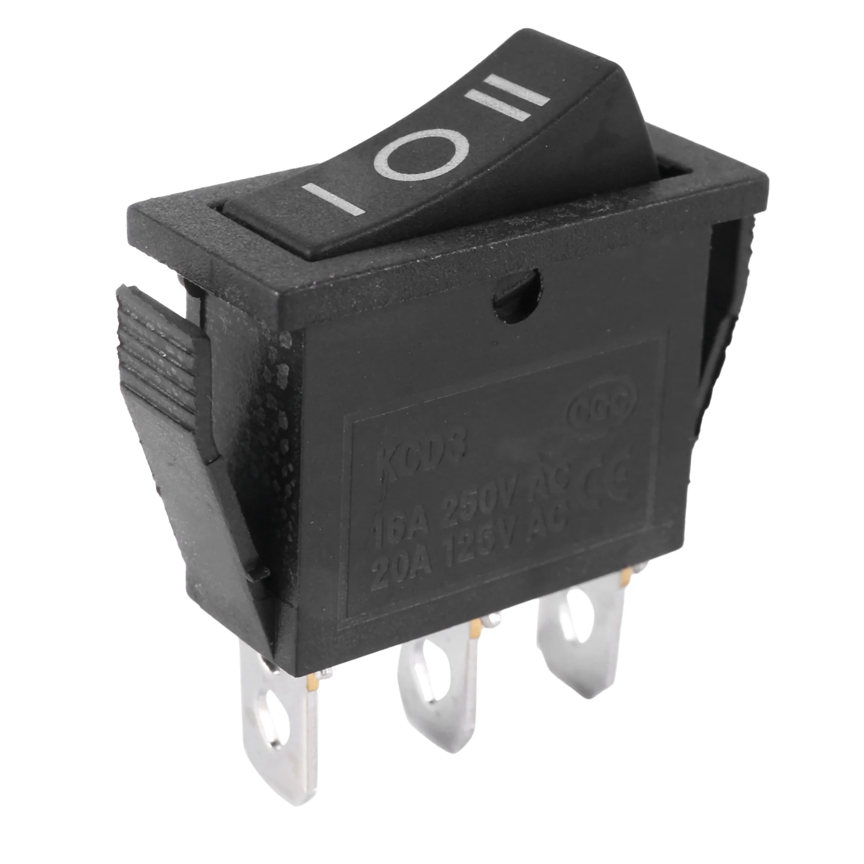 AC15A/250V 20A/125V 3 Pin SPDT ON-OFF-ON 3 Position Snap Rocker Switch