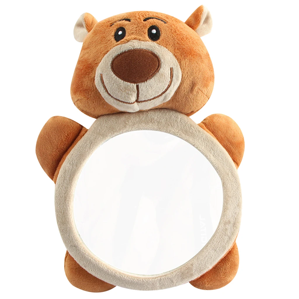 Infant Back Seat Mirror Plush Hanging Toy Educational Rattles for Stroller and Car Accessories
