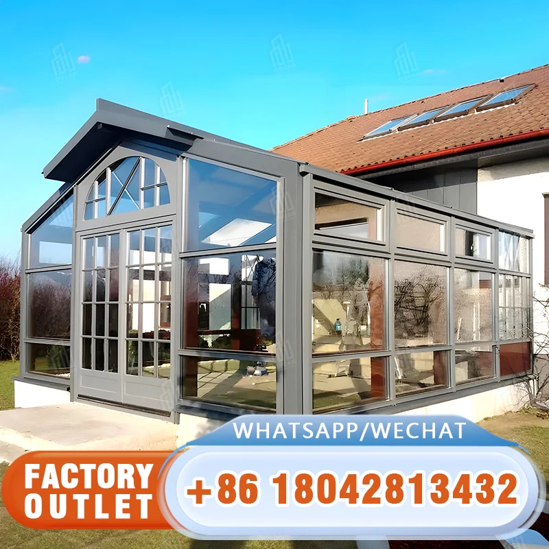 Winter garden aluminum profile system summerhouse sun room prefabricated conservatory glass sunroom green house