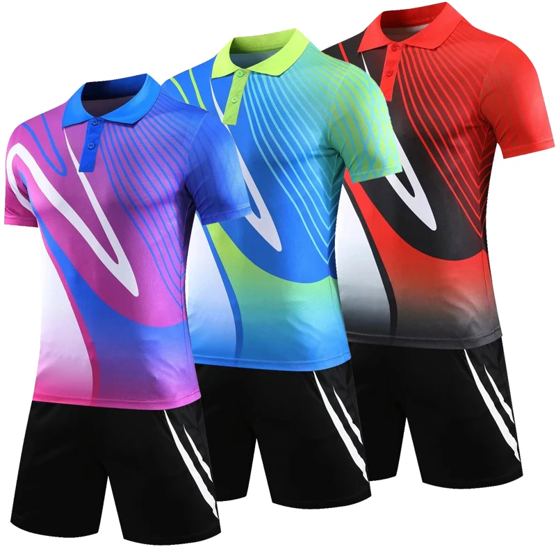 

Men Women kids Tennis Shirt Shorts Sets , boys Badminton Jersey Shorts Suits , Girl Table Tennis T shirt Clothes, badminton wear