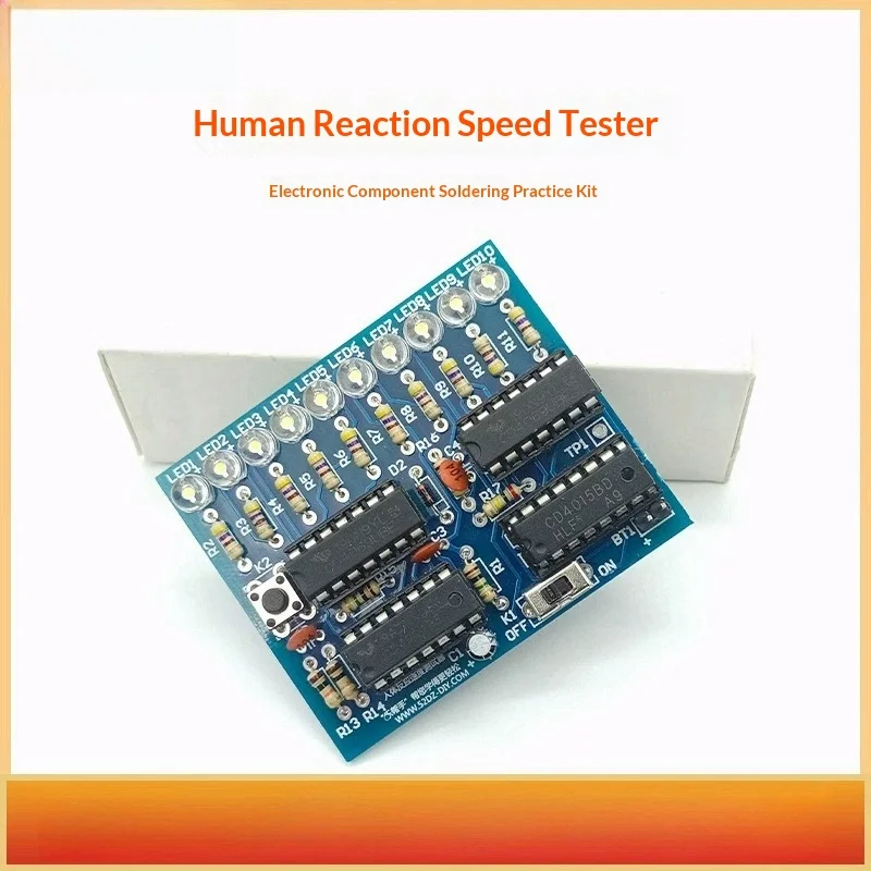 Human reaction speed tester kit, electronic skills, craftsmanship, digital circuit teaching and training DIY spare parts