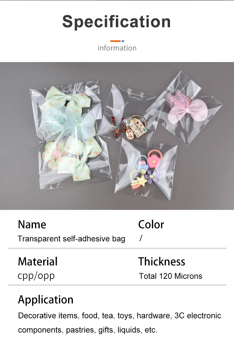 Große Größen OPP Transparente Selbstklebende Versiegelte Plastikverpackungsbeutel Wiederverschließbare Kleiderbeutel OPP-Beutel Geschenkbeutel – Detail 2